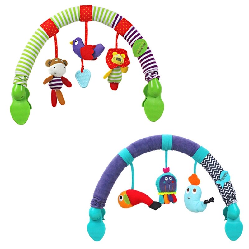 Crib Stroller Hanging Decoration Cartoon Teething Toy Infant Handbell Rattle Toy